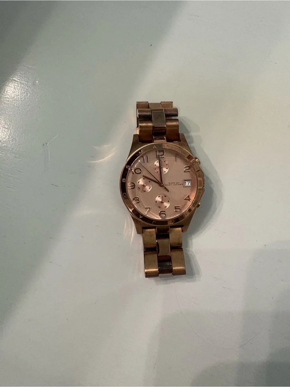 Marc Jacob’s Rose Gold Metal Bracelet Watch - Classic Chronograph Style